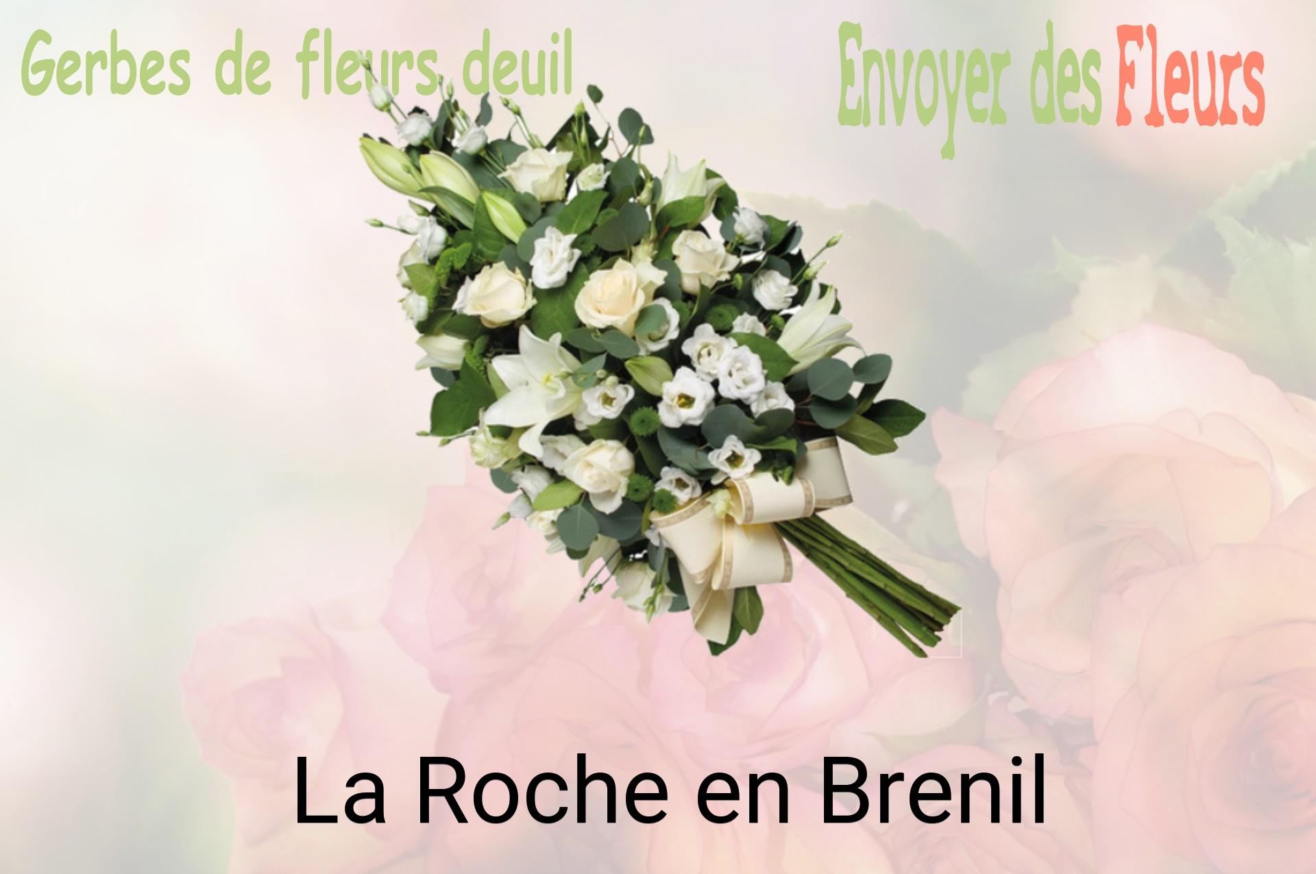 Gerbe de fleurs de deuil livrée à La Roche-en-Brenil